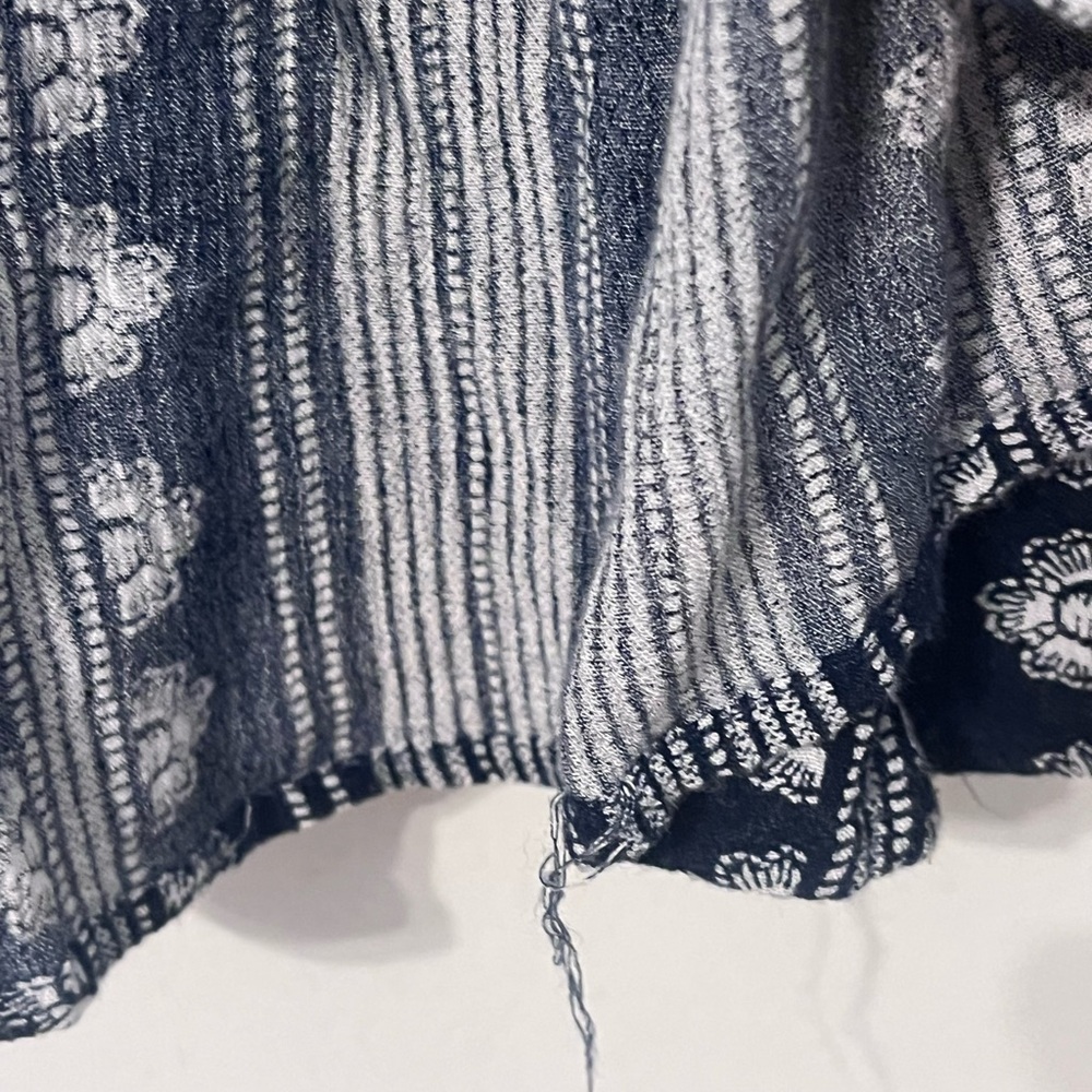 Band of Gypsies Navy and White Printed Ruffle Hem Maxi Skirt - Picture 2 of 4
